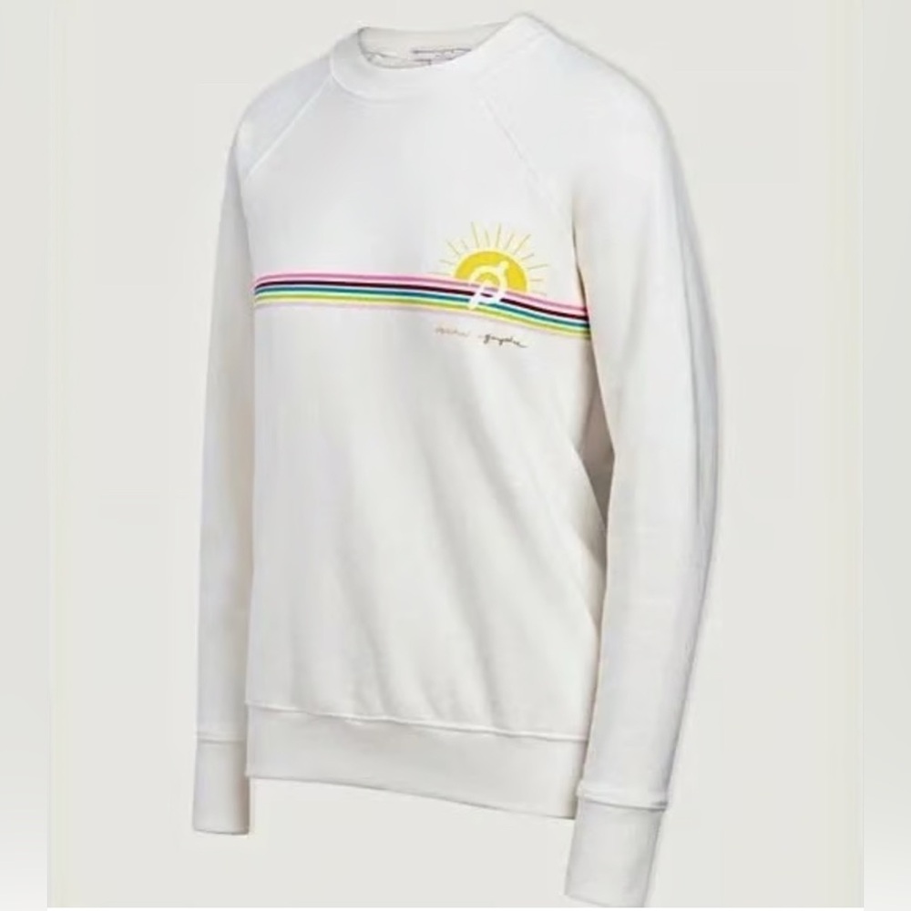 Spiritual Gangster x Peloton Rainbow Stripe Cotton Crewneck Sweatshirt - Size L